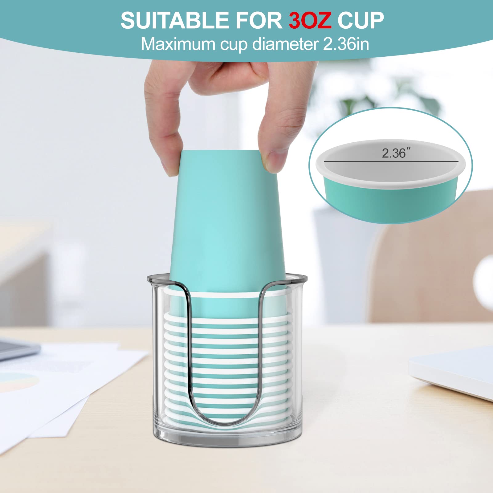Byaway Bathroom Cup Dispenser,Small Disposable Paper Cup Holder,Compact Mouthwash Cups Holder Pc Cup Dispenser For Bathroom Vani